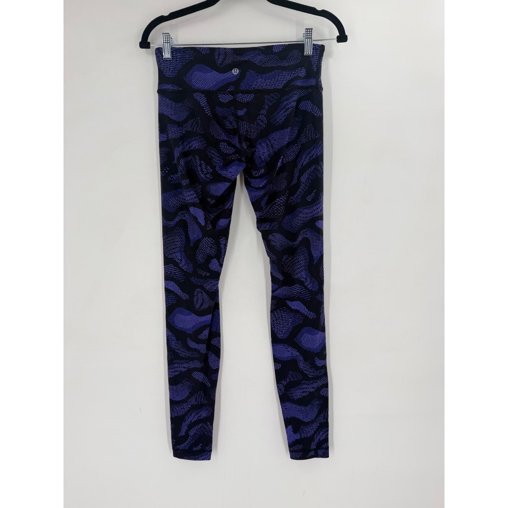 Lululemon Wunder Under Pant III Women 6 Purple Black Warp Pattern Yoga Geometric - Picture 4 of 7